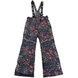 XMTN Kids Snow Bib Ski Pants‎ Sz 10 Gray Unisex Removable Suspenders